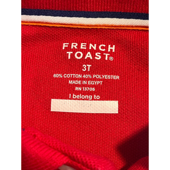 French Toast Polo Shirt Boys Size 3T Red Long Sleeve Uniform Casual Wear NWT - Picture 4 of 8